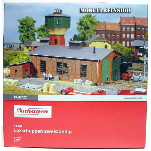 Auhagen HO 11403 Twee Rail Locomotief Loods - Modeltreinshop