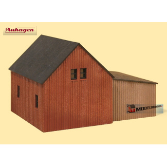 Auhagen HO 11408 Opslagloods met Garage - Modeltreinshop