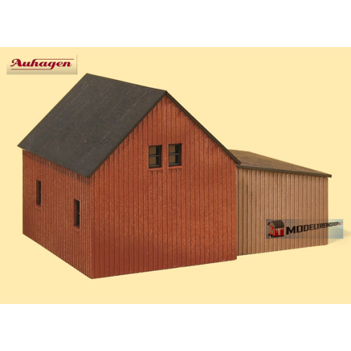 Auhagen HO 11408 Opslagloods met Garage - Modeltreinshop