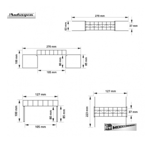 11441-1AAuhagen HO 11441 Brug Enkel Spoor - Modeltreinshop