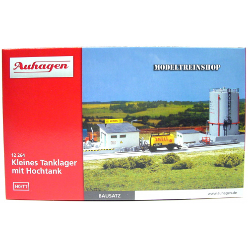 Auhagen HO 12264 Benzineoverslagplaats met grote opslagtank - Modeltreinshop