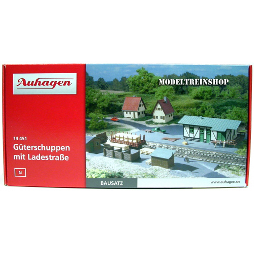 Auhagen N 14451 Goederenloods met Laadperron - Modeltreinshop