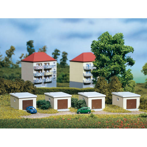 Auhagen N 14463 Garages 4 Stuks - Modeltreinshop