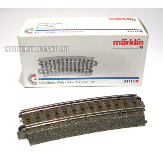 Marklin C Rail 24115 Gebogen rail 360mm / 15° - Modeltreinshop