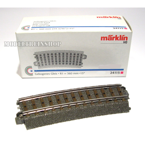 Marklin C Rail 24115 Gebogen rail 360mm / 15° - Modeltreinshop