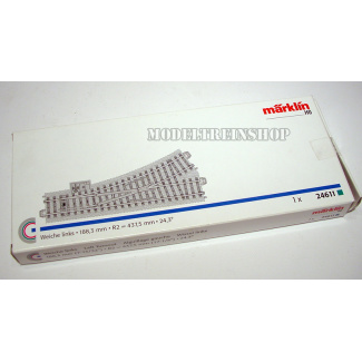 Marklin C Rail 24611 Wissel links 188,3 mm R2 = 437,5 mm - Modeltreinshop