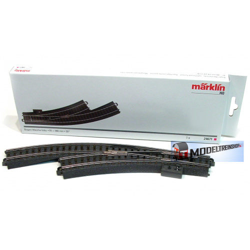 Marklin C Rail 24671 Meegebogen wissel links 360 mm - Modeltreinshop