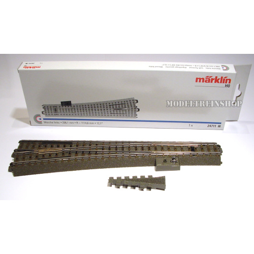 Marklin C Rail 24711 Slanke wissel links 236,1 mm - Modeltreinshop
