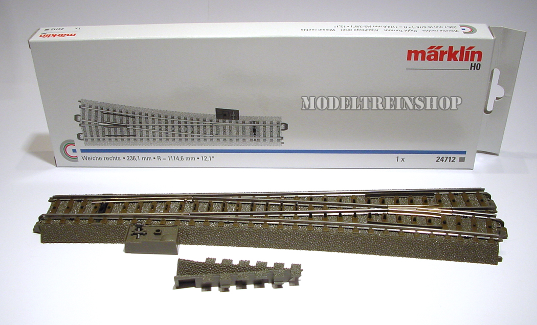 Eerlijkheid Bestaan Seizoen Marklin C Rail 24712 Slanke wissel rechts 236,1 mm - Modeltreinshop