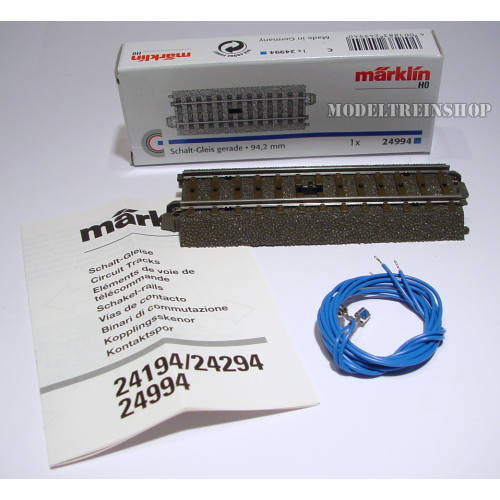 Marklin C Rail 24994 Schakelrail recht 94,2 mm. - Modeltreinshop