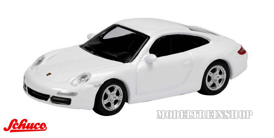 Schuco H0 25518 Porsche 911 Carrera S Coupe Wit - Modeltreinshop