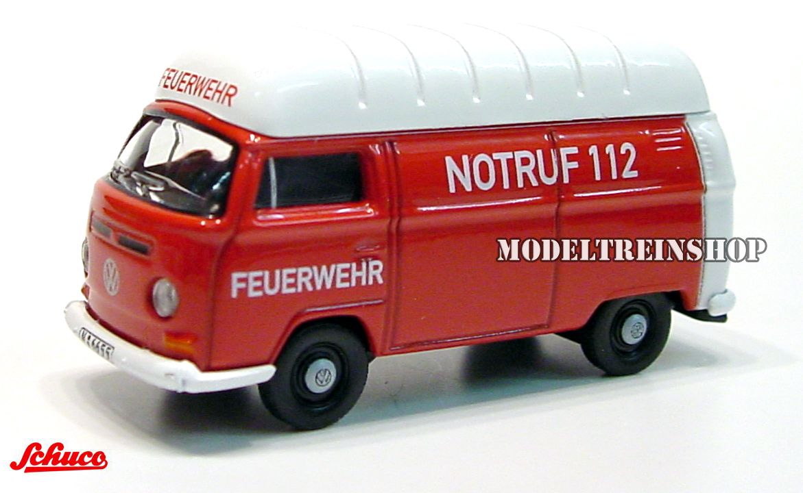 Schuco H0 25827 Volkswagen Bus T2a Feuerwehr - Modeltreinshop