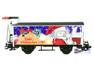 Marklin HO 31968 Gesloten goederenwagen met remhuisje Frohe Weihnachten 1993 - Modeltreinshop