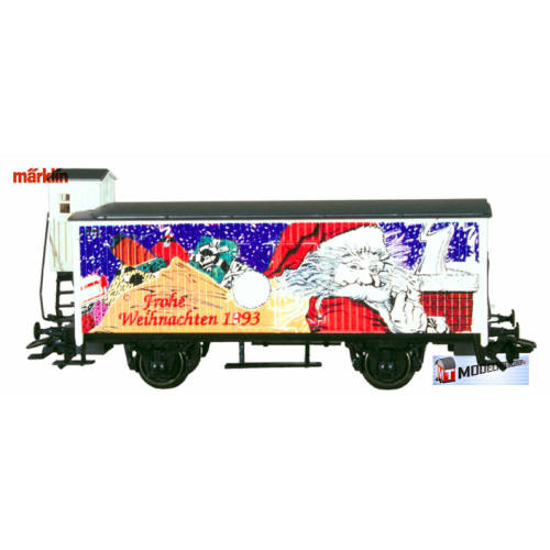 Marklin HO 31968 Gesloten goederenwagen met remhuisje Frohe Weihnachten 1993 - Modeltreinshop