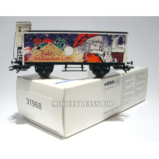 Marklin HO 31968 Gesloten goederenwagen met remhuisje Frohe Weihnachten 1993 - Modeltreinshop