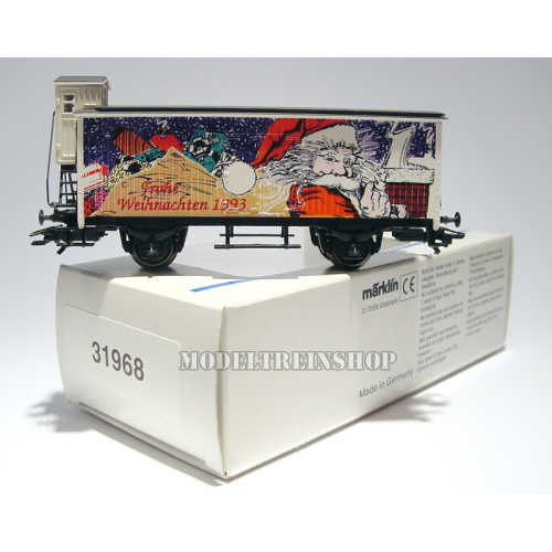 Marklin HO 31968 Gesloten goederenwagen met remhuisje Frohe Weihnachten 1993 - Modeltreinshop