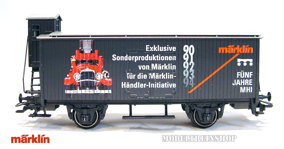 Marklin HO 31979 Goederenwagen met remhuisje Funf Jahre MHI - Modeltreinshop