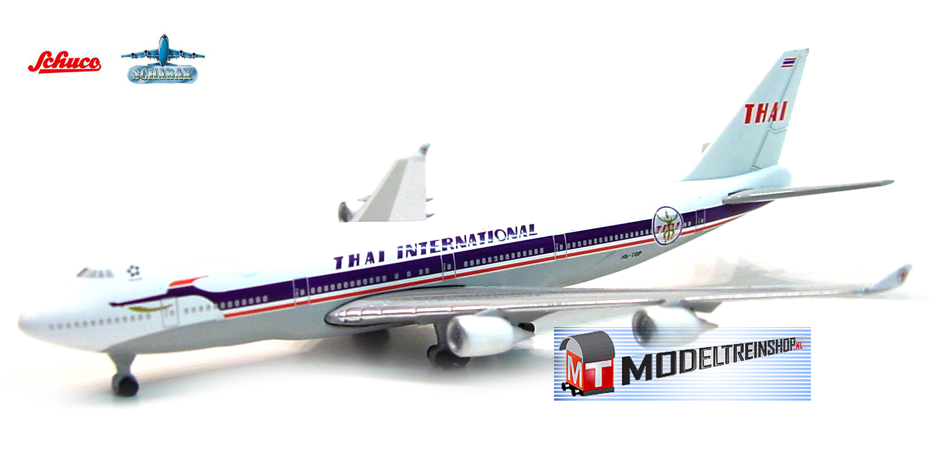Schuco 3551616 Boeinig 747-400 Thai International - Modeltreinshop