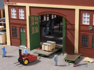 Auhagen HO 41635 Heftruck met aanhanger - Modeltreinshop