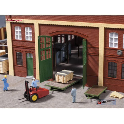 Auhagen HO 41635 Heftruck met aanhanger - Modeltreinshop