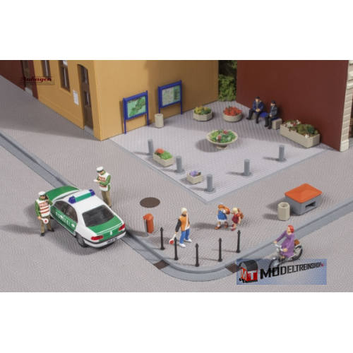 Auhagen H0 41639 Stoep / Trottoir en plein inrichting - Modeltreinshop