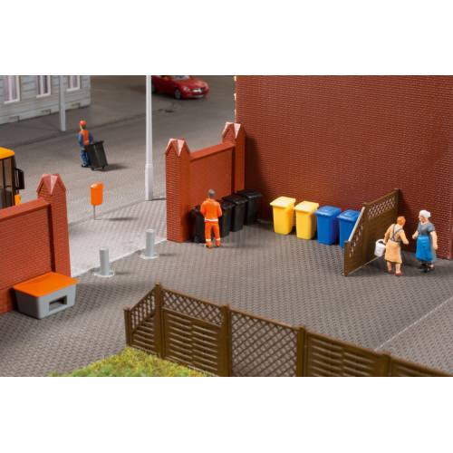 Auhagen H0 41649 Afvalbakken containers met toebehoren - Modeltreinshop