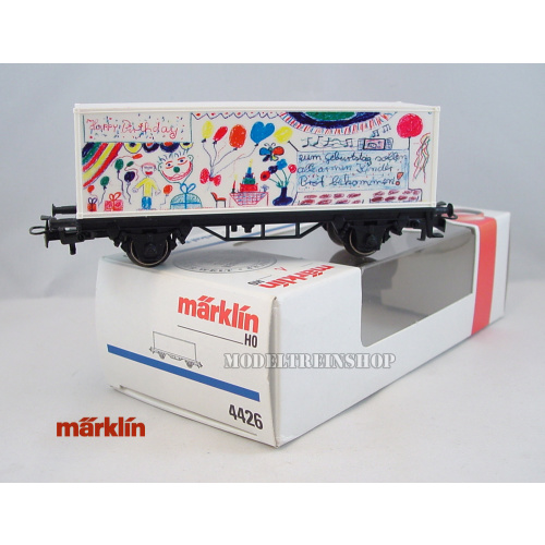 Marklin HO 4426 A2 Container Verjaardags Wagen 1995 Unicef - Modeltreinshop