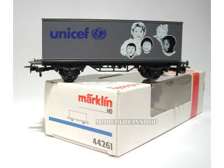 Marklin HO 44261 Container Verjaardags Wagen Unicef 1996 - Modeltreinshop