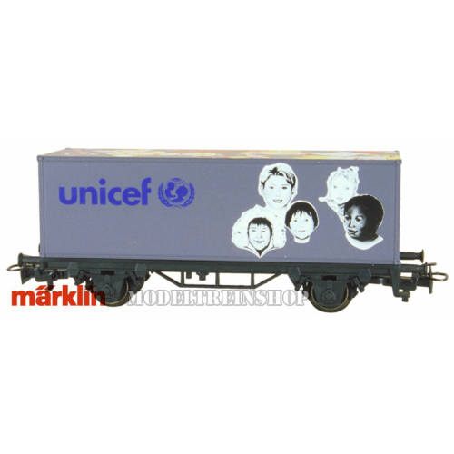 Marklin HO 44261 Container Verjaardags Wagen Unicef 1996 - Modeltreinshop