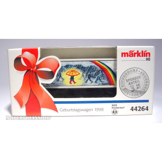 Marklin HO 44264 Container Verjaardags Wagen 1998 - SOS Kinderdorf - Modeltreinshop