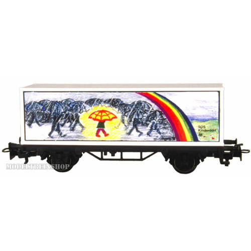 Marklin HO 44264 Container Verjaardags Wagen 1998 - SOS Kinderdorf - Modeltreinshop