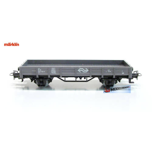 Marklin H0 4433 V1 Lageboordwagen NS Grijs - Modeltreinshop