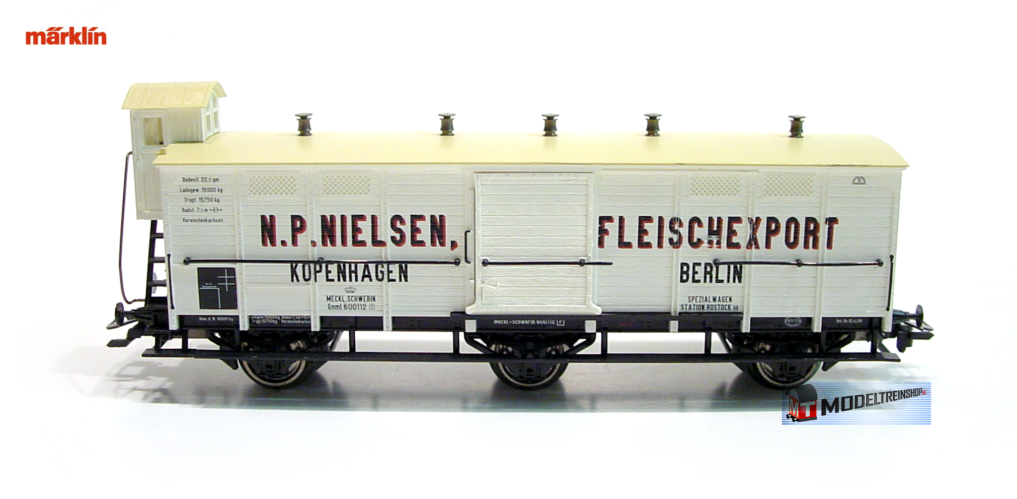 Marklin H0 46150 V1 Gesloten Goederenwagen met remhuisje N.P. Nielsen Kopenhagen - Modeltreinshop