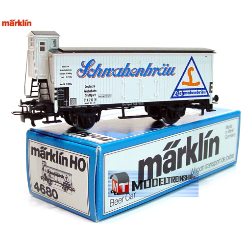 Marklin H0 4680 Bier Wagen met remhuisje Schwabenbrau - Modeltreinshop