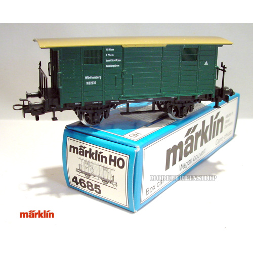 Marklin HO 4685 V2 Gesloten Goederenwagen Württemberg - Modeltreinshop