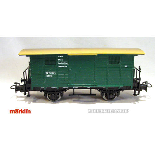 Marklin HO 4685 V2 Gesloten Goederenwagen Württemberg - Modeltreinshop