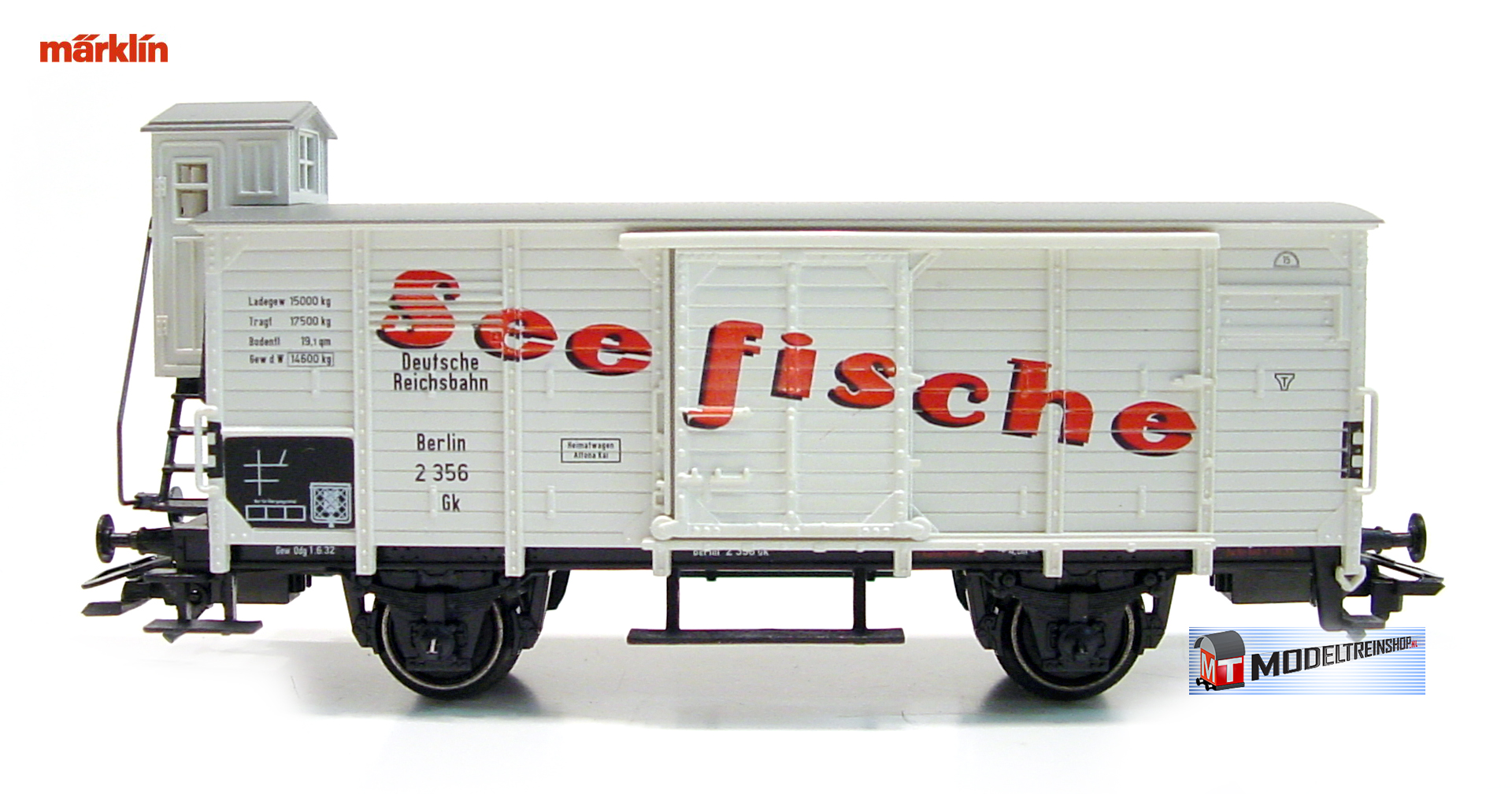 Marklin H0 46951 V1 Gesloten goederenwagen met remhuisje Seefische - Modeltreinshop