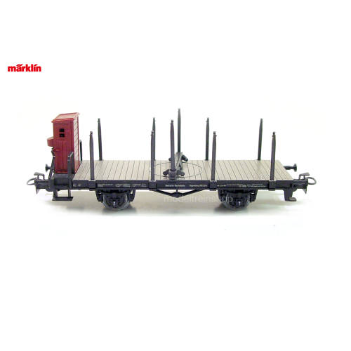Marklin H0 4697 V2 platte wagen met zwenkbare ladingdrager met remhuisje - Modeltreinshop