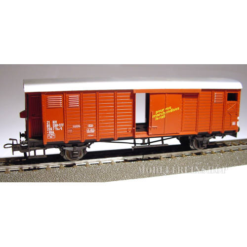 Marklin HO 4698 V1 Gesloten Goederenwagen met Remhuisje - Modeltreinshop