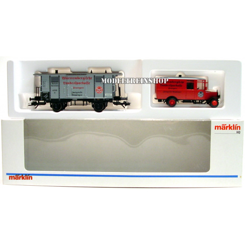 Marklin H0 48099 Museum Wagen Set 1999 Württembergische Landessparkasse Stuttgart - Modeltreinshop