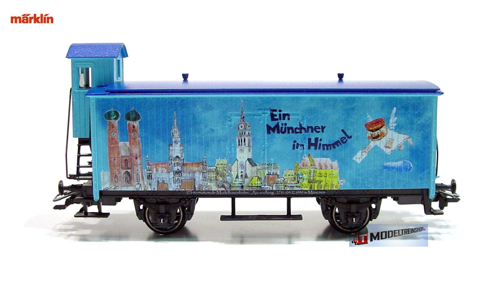Marklin HO 48299 Gesloten goederenwagen met remhuisje Ein Münchner im Himmel - Modeltreinshop