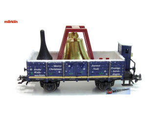 Marklin HO 48402 opewn goederenwagen met remhuisje Fröhliche Weihnachten 2002 Kerstwagen - Modeltreinshop