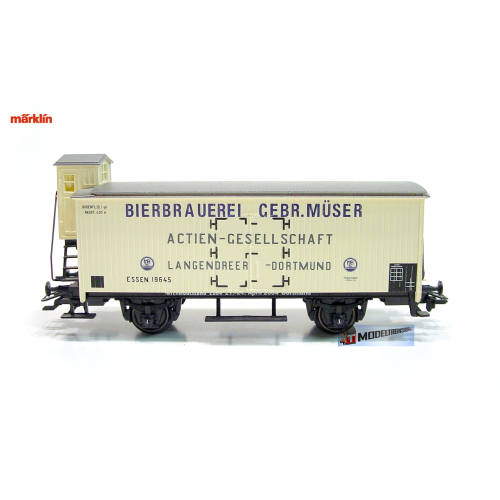 Marklin HO 48604 Gesloten goederenwagen met remhuisje BIERBRAUEREI GEBR. MÜSER - Modeltreinshop