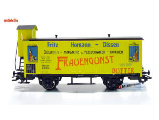 Marklin H0 4891 Wagen met Remhuisje FRAUENGUNST BUTTER" und "Fritz Homann - Dissen - Modeltreinshop