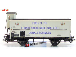 Marklin HO 4892 Bierwagen met Remhuisje FÜRSTLICH" und "FÜRSTENBERGISCHE BRAUEREI DONAUESCHINGEN - Modeltreinshop