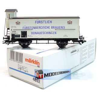 Marklin HO 4892 Bierwagen met Remhuisje FÜRSTLICH" und "FÜRSTENBERGISCHE BRAUEREI DONAUESCHINGEN - Modeltreinshop