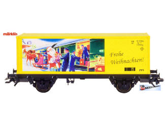 Marklin Die Bahnpost bringt Geschenke", und schwarze Aufschrift: "Frohe Weihnachten!", an den Stirnseiten 2000 kerstwagen - Modeltreinshop