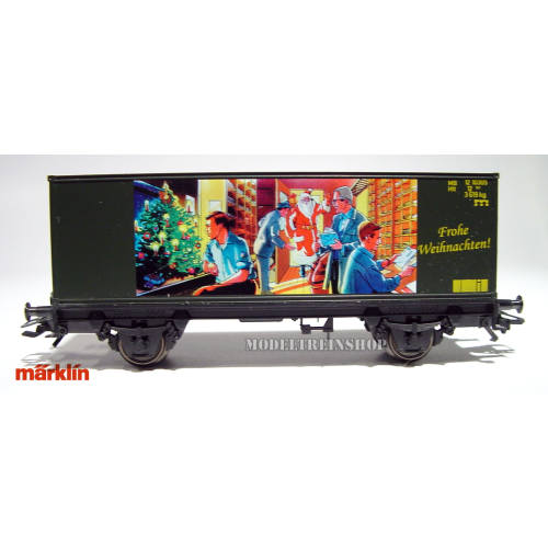 Marklin HO 94103 Bahnpostfahrers Weihnachten", und gelbe Aufschrift: "Frohe Weihnachten!", an den Stirnseiten 2001 kerstwagen - Modeltreinshop