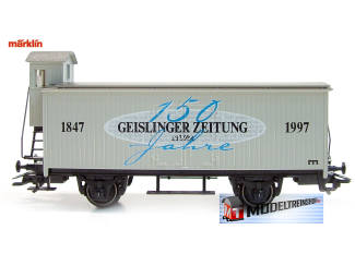 Marklin HO 4678 Gesloten Goederenwagen met remhuisje Geislinger Zeitung - Modeltreinshop