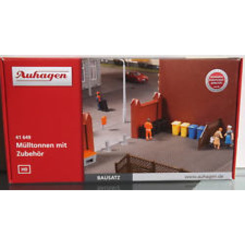 Auhagen H0 41649 Afvalbakken containers met toebehoren - Modeltreinshop